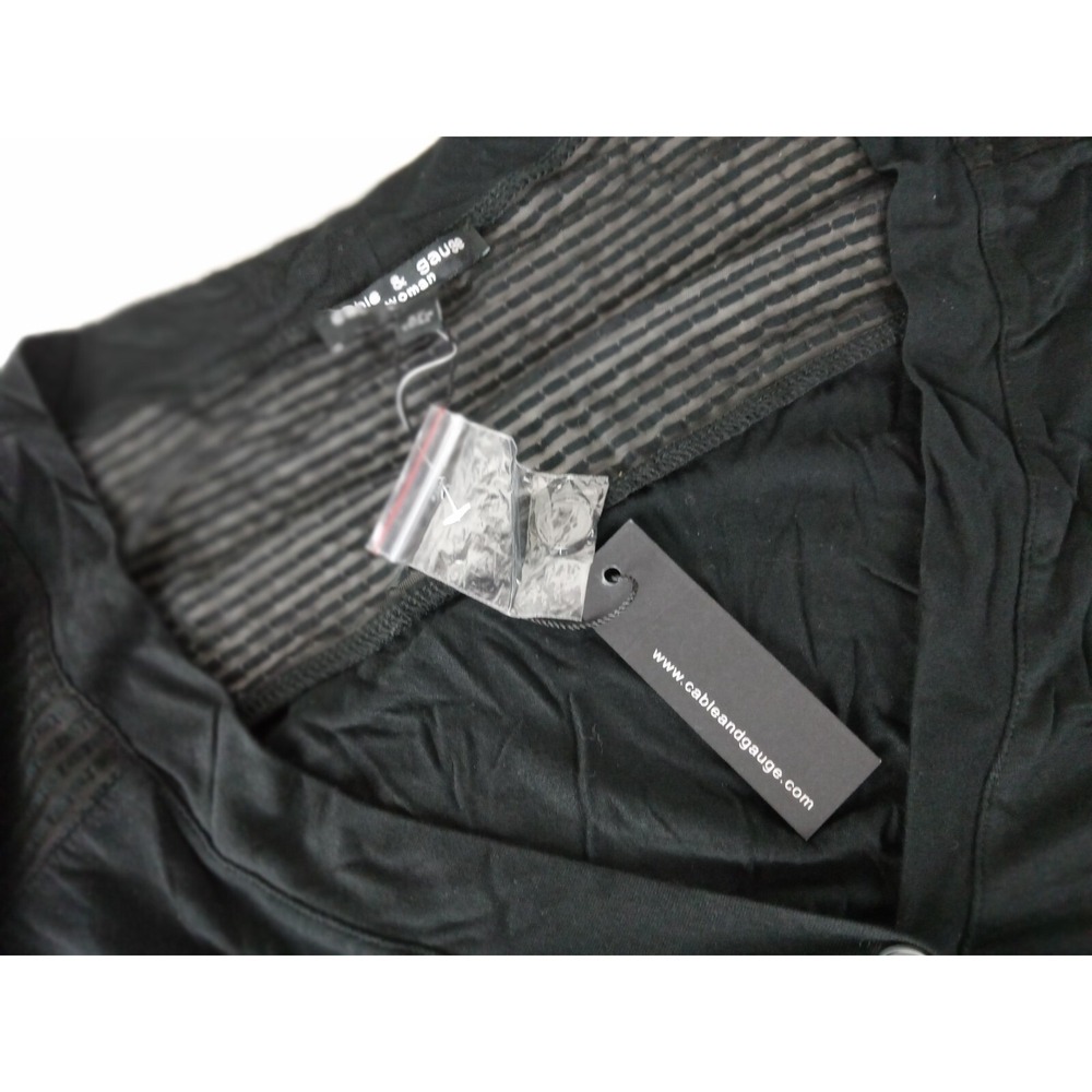 Cable & Gauge Womens Black Top Cardigan Long Sleeve Stretch Size 3X Plus - Picture 5 of 13